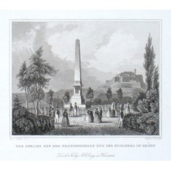 Der Obelisk auf dem Franzensberge und der Spielberg in Brünn