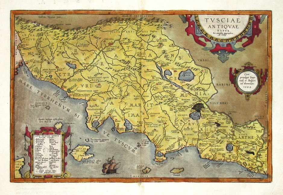 Tusciae Antiquae typus ... 1584 - Alte Landkarte