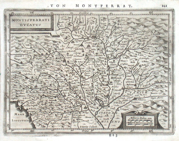 Montisferrati Ducatus - Stará mapa