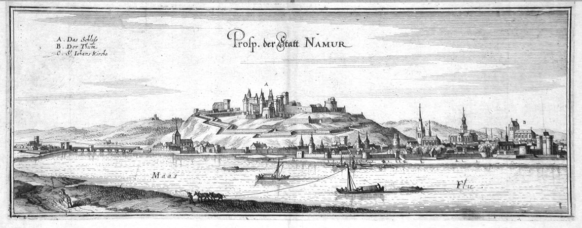 Prosp. der Statt Namur - Alte Landkarte
