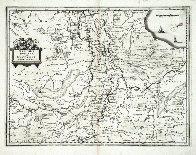 Geldria ducatus, et Zutfania comitatus - Alte Landkarte