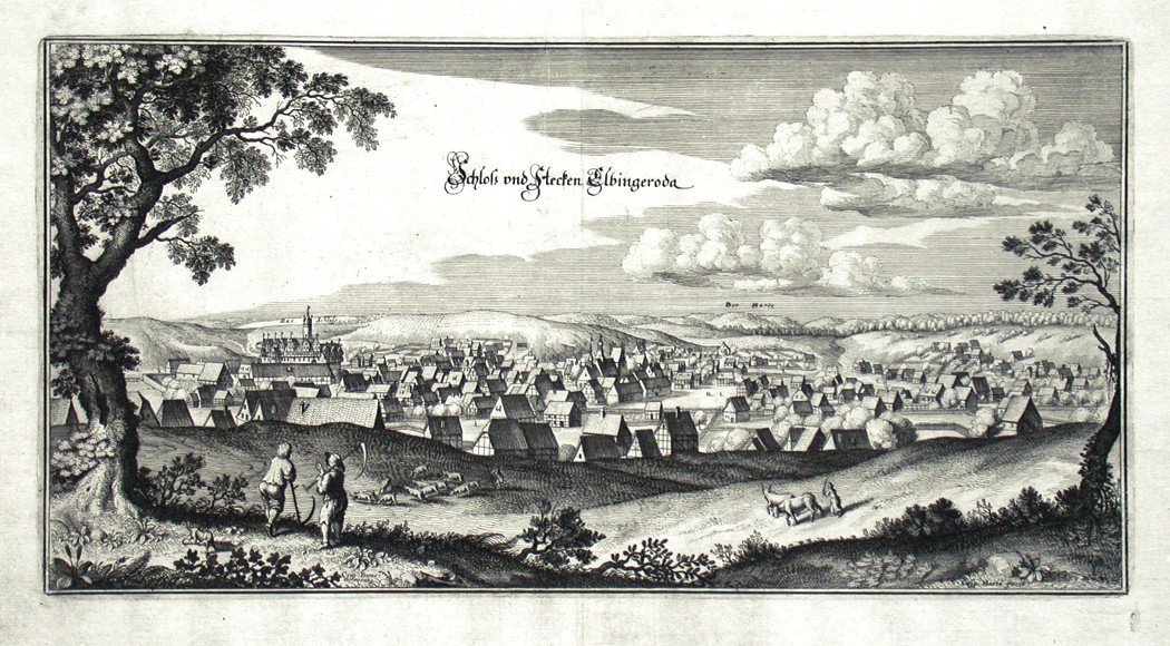 Schloss und Flecken Elbingeroda - Antique map