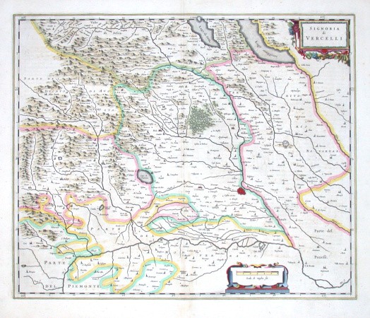 Signoria di Vercelli - Stará mapa