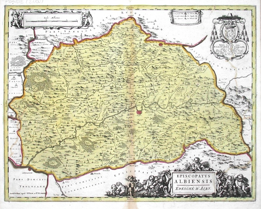 Episcopatus Albiensis - Euesché d'Alby - Alte Landkarte