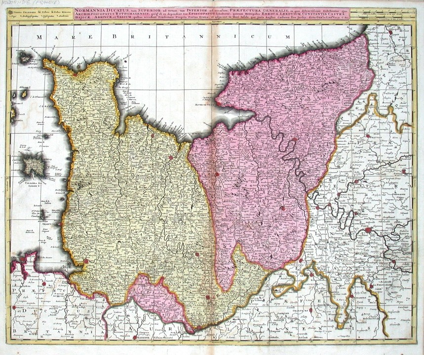 Normannia Ducatus - Stará mapa