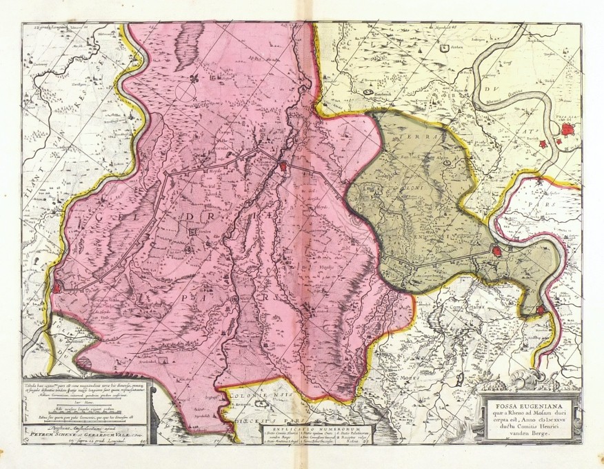 Fossa Eugeniana quae a Rheno ad Mosam duci coepta est - Antique map