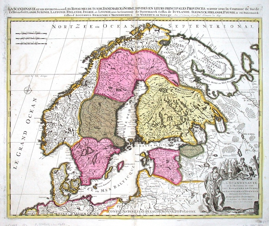 La Scandinavie et les Environs, ou sont Les Royaumes de Suede, de Danemark et de Norwege ... - Antique map