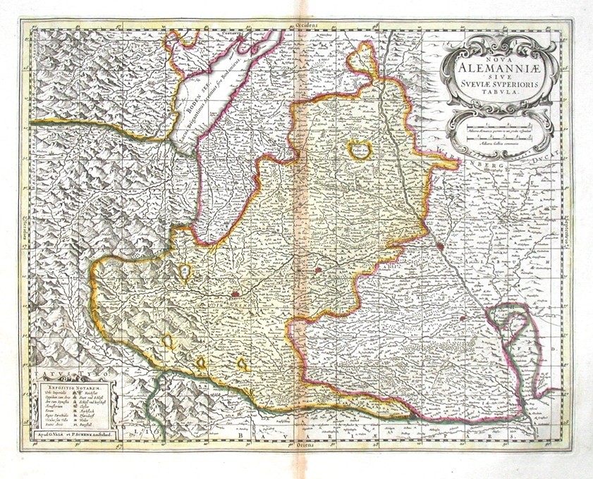 Nova Allemaniae sive Sveviae Superioris Tabula - Alte Landkarte