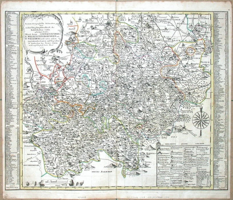 Accurate  Delineation derer  Aemter  Schwartzenberg  Wolckenstein Grunhayn Wiesenburg - Stará mapa