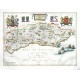 Suthsexia, Vernacule Sussex - Antique map