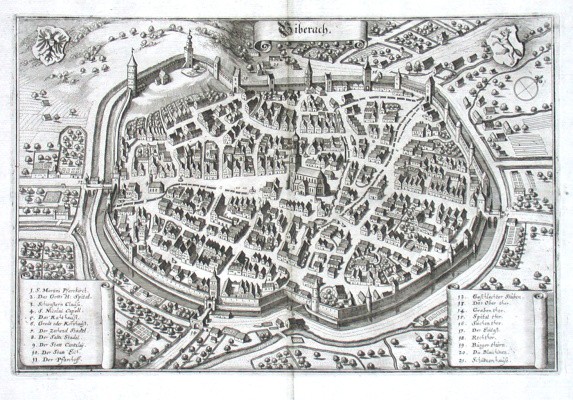 Biberach - Stará mapa