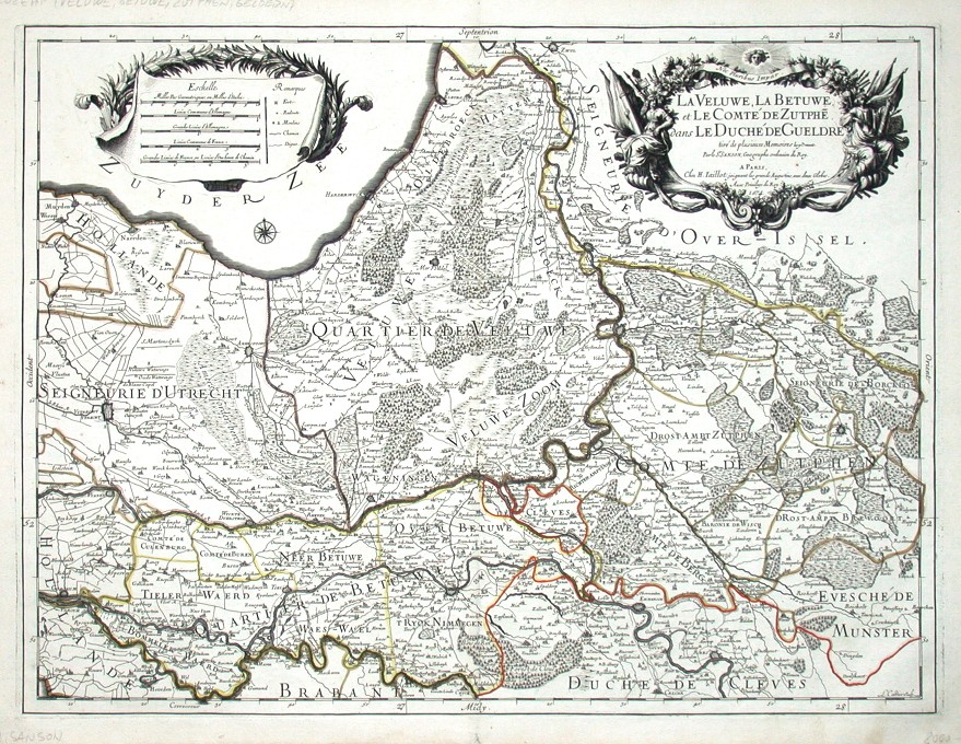 La Veluwe, La Betuwe, et Le Comté de Zutphe dans Le Duché de Gueldre - Antique map