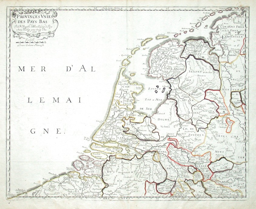 Provinces Unies des Pays Bas - Antique map