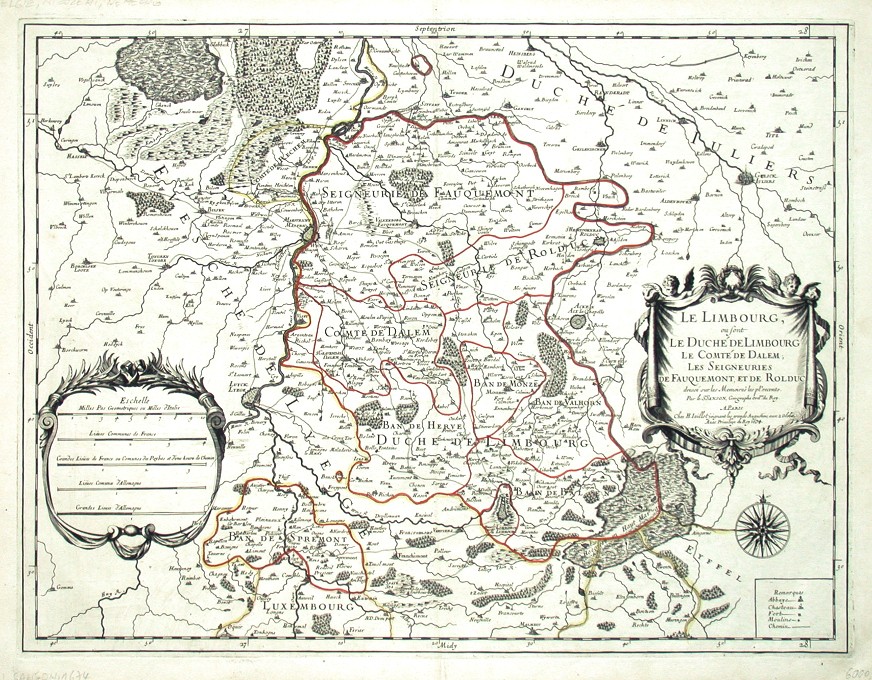 Le Limbourg, ou sont Le Duche de Limbourg, Le Comte de Dalem - Antique map