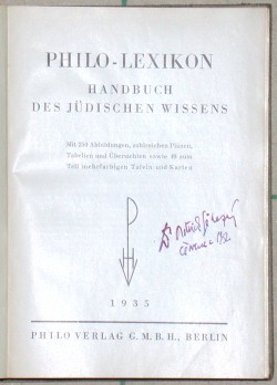 Philo-Lexikon. Handbuch des jüdischen Wissens.