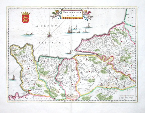Normandia ducatus - Alte Landkarte
