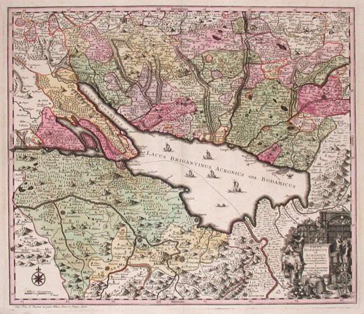 Lacus Bodamicus vel Acronius cum regionibus circumjacentibus recens delineatus - Old maps for sale