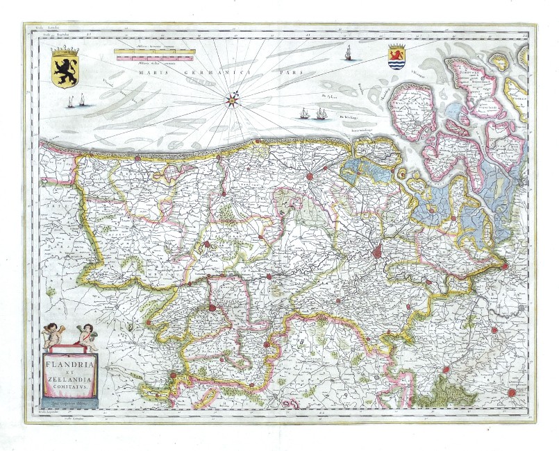 Flandria et Zeelandia Comitatus - Antique map
