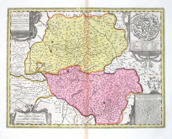Totius Lemovici et Confinium - Alte Landkarte