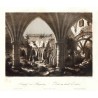Zvíkov - Dvůr na hradě Zvíkově, litografie, Haun, 1860