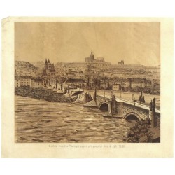 Karlův most v Praze po sesutí při povodni ... 1890