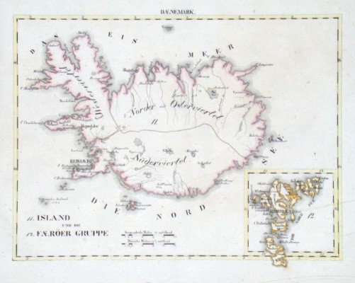 Island und die Faeröer Gruppe - Old maps for sale