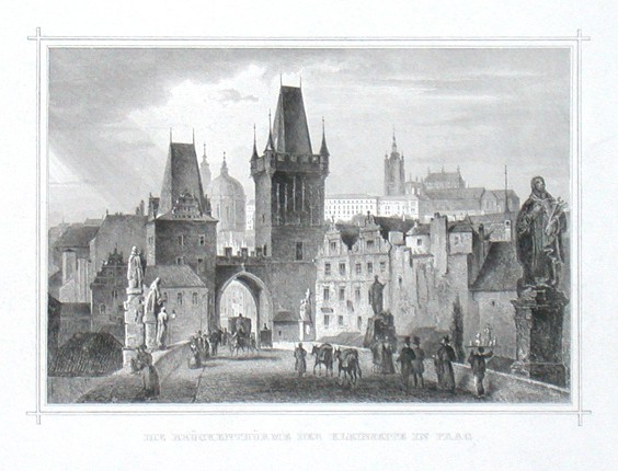 Die Brückenthürme der Kleinseite in Prag - Staré mapy na prodej