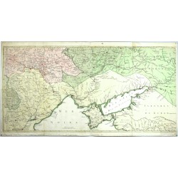 Carte Geographique representant  les Russes, les Turcs ...