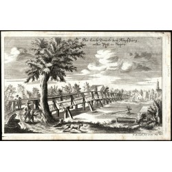 Die Lech-Brücke bey Augspurg, erster Paß in Bayern