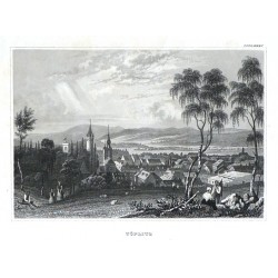Teplice - Töplitz, ocelorytina, Meyers Universum, 1840
