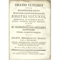 Oratio funebris super moestissimo obitu ... Josephi Secundi
