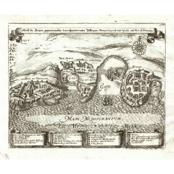 Abriss der Dreijen  Vestungen Monaco, Capo di Sant Spirito und Niza di Provenza