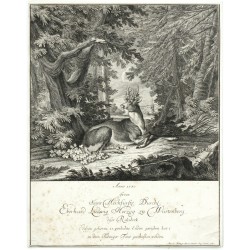 Anno 1730 ist von ... Herzog zu Würtenberg diser Rehbock ... geschossen worden