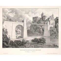 Neue Kettenbrücke über die Eger bei Elbogen in Böhmen