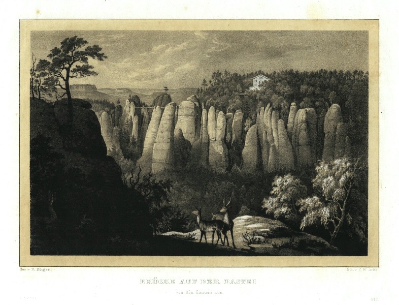 Brücke auf der Bastei von den Gansen aus