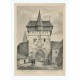 Louny - Žatecká brána v Lounech - ocelorytina, Kober, 1850 - Staré mapy na prodej