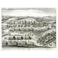 Praha - Bitva na Bílé hoře, mědirytina, Merian, 1635