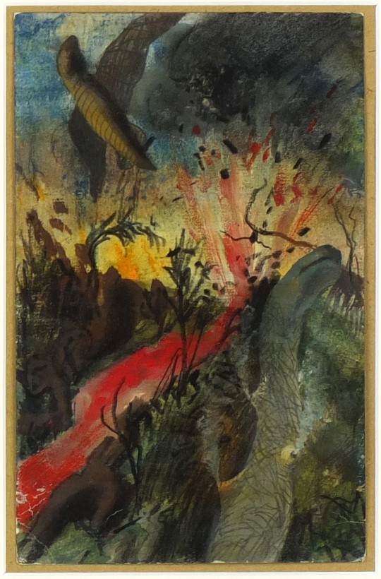 Kamil Lhoták - původní malba - kombinovaná technika - Oceánem světelných roků - 1963