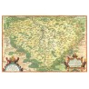Čechy - Regni Bohemiae Descriptio, mědirytina, Ortelius, 1570