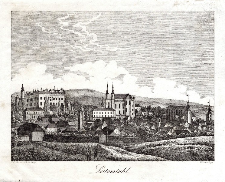 Litomyšl - Leitomischl, litografie, Donath, Medau, 1840