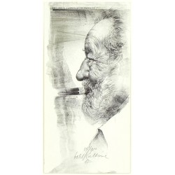 Oldřich Kulhánek - Jan Werich - Ex libris Ludmila Jelínková - litografie, 1987