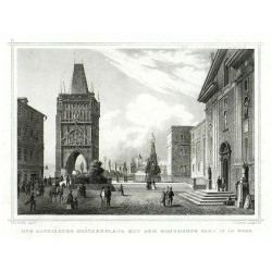 Der altstaedter Brueckenplatz mit dem Monumente Carl IV in Prag