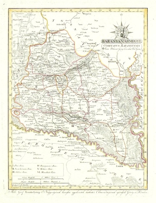 Hungary - Baranya County - copperplate map, Görög, 1802