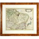Východní Asie - Tabula Tartariae et majoris partis Regni Chinae, mapa, mědirytina, de Wit, 1680