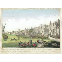 Menorca - Mahón - Guckkastenblatt, Kupferstich, Leizel, Fontaine, 1780