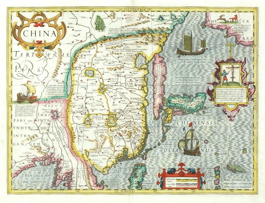 China, Kupferstich Karte, Mercator, Hondius, 1633