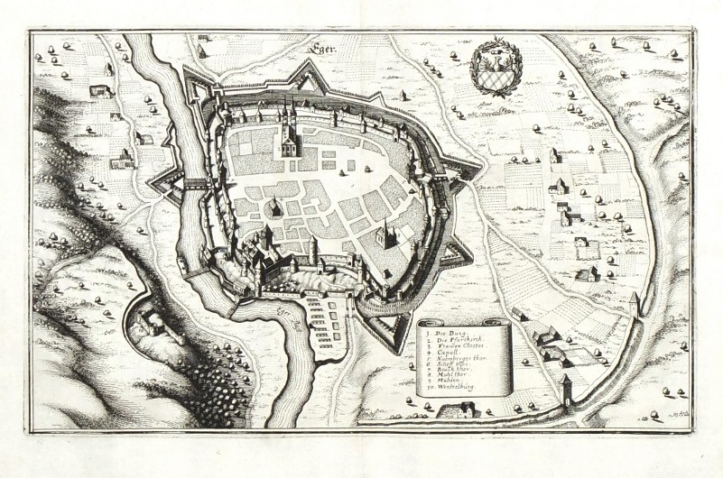 Cheb - Eger, mědirytina, Merian, 1650