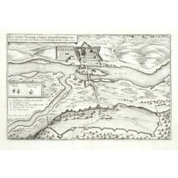 Brandýs nad Laben, Stará Boleslav - Das Schloß Brandeijß, mědirytina, Merian, 1650