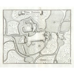 Żmigród - Vestung Drachenberg, copperplate engraving, Merian, 1650