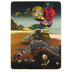 Josef Liesler, Dali a Gala odplouvají tam, kam odplouvají ryby, barevná litografie, 1982